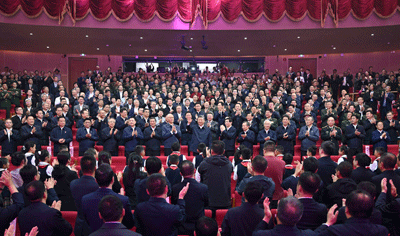 习近平观看庆祝西藏自治区成立60周年文艺晚会《雪域欢歌》