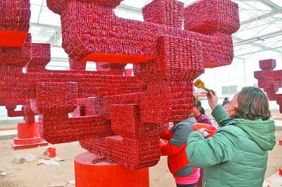 农作物巧用扮雕塑