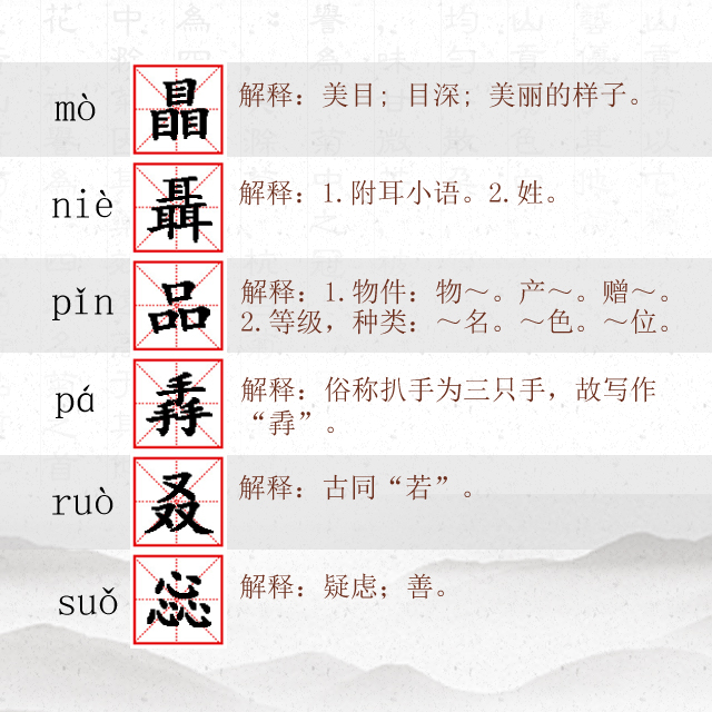 中国汉字：三字叠字大全，你能认识几个？