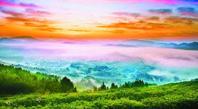 竹溪晨景美如画