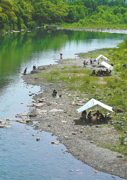 公园城市里露营 假日旅游新顶流