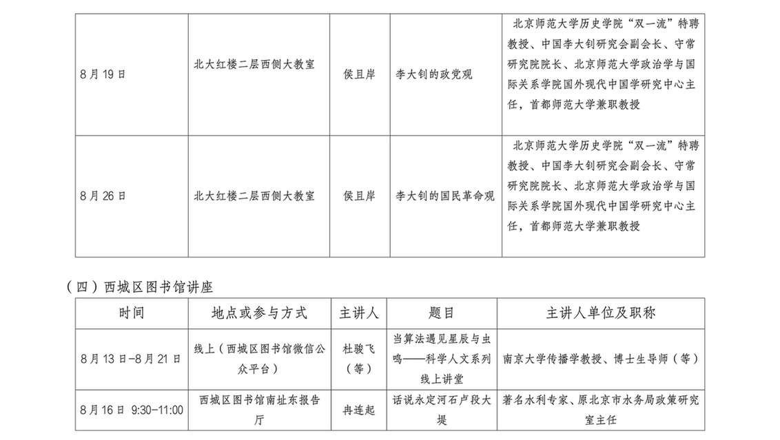 2025北京社会科学普及周分会场活动一览