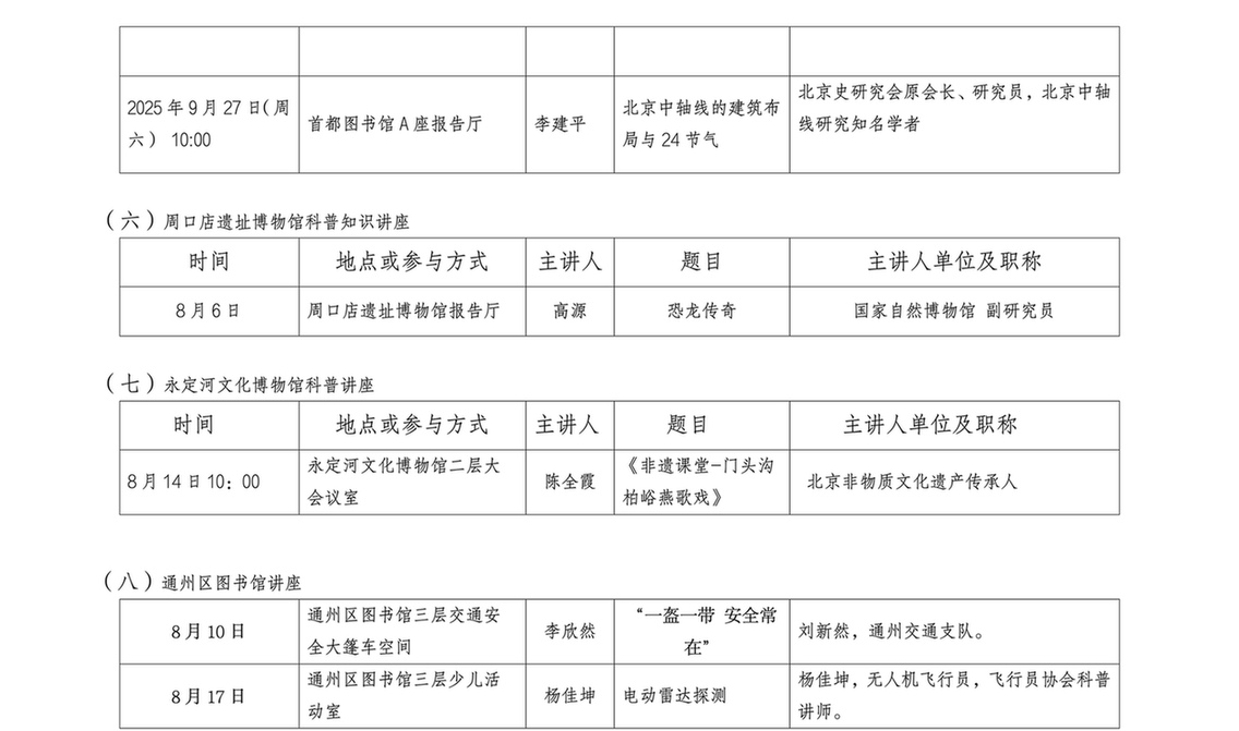 2025北京社会科学普及周分会场活动一览