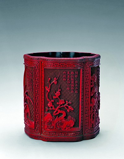 朱漆琼花入梦来——“岁寒三友”题材漆器略赏