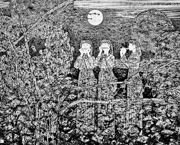 光明文化周末·夜静琴远（中国画）