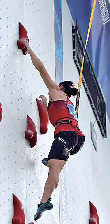 第七个比赛日 攀岩赛场见证中国速度 第七个比赛日 攀岩赛场见证中国速度